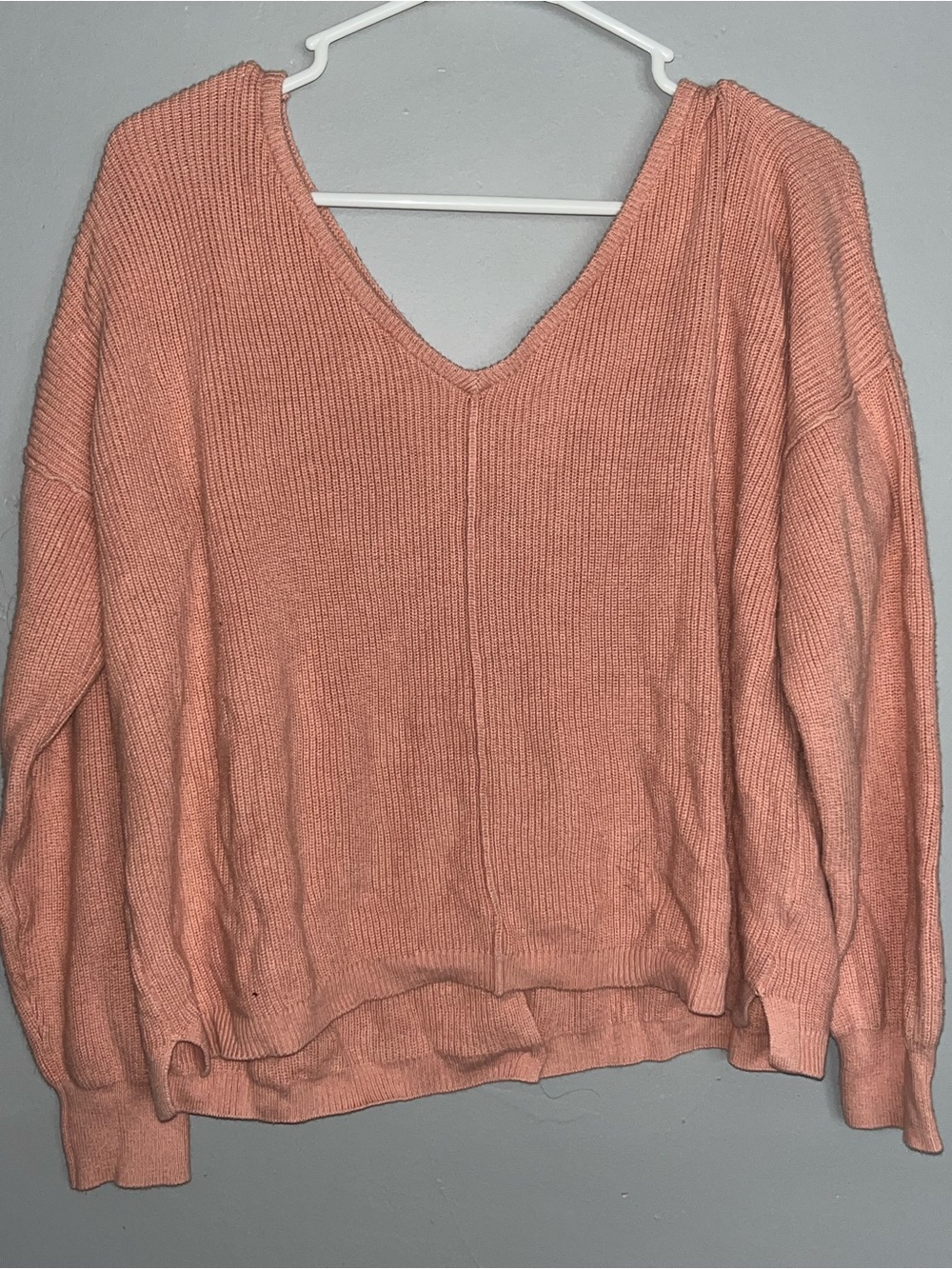 Hippie Rose V-Neck Sweater in Dusty Peach